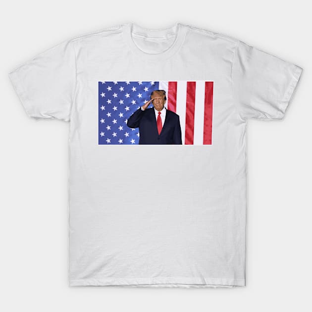 Trump - American Flag T-Shirt by RykeDesigns